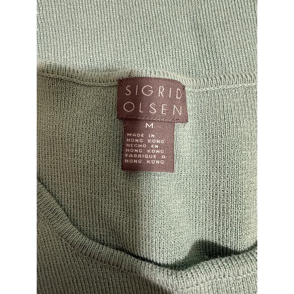 Sigrid Olsen Seafoam Green Sleeveless Knit Blouse  - Size Medium - Picture 2 of 6